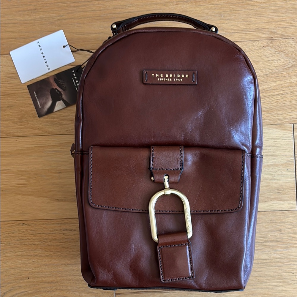 Brown Leather Backpack Made in Italy THE BRIDGE